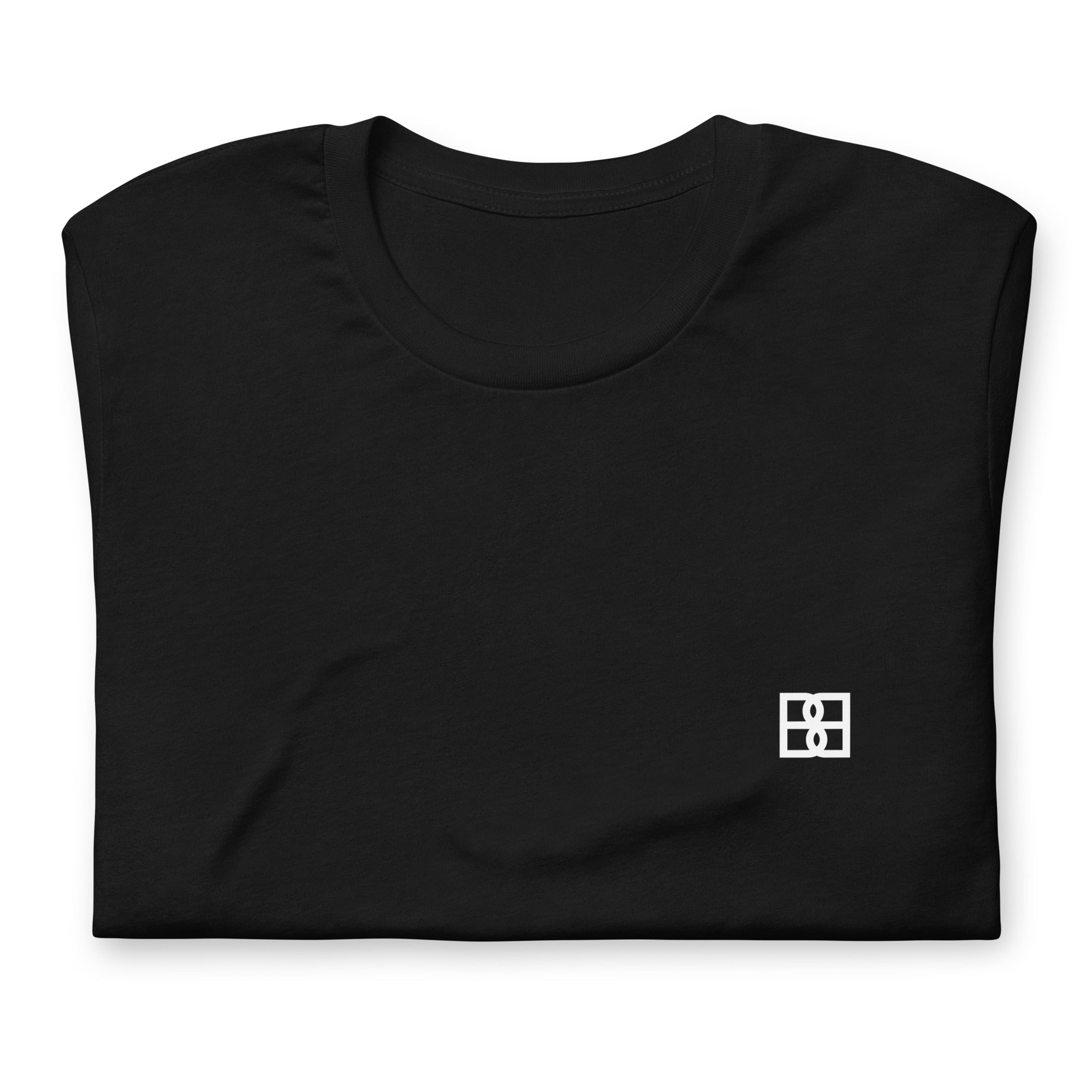 T-Shirt Unissex 100% Algodão Orgânico Minimalista Preta
